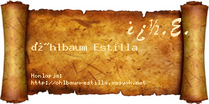 Öhlbaum Estilla névjegykártya